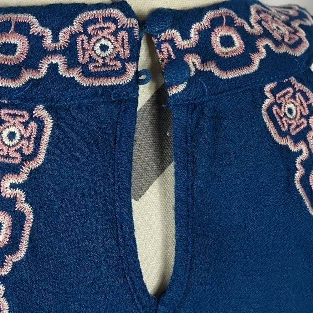 EM Blue Embroidered Halter Top - Picture 6 of 8